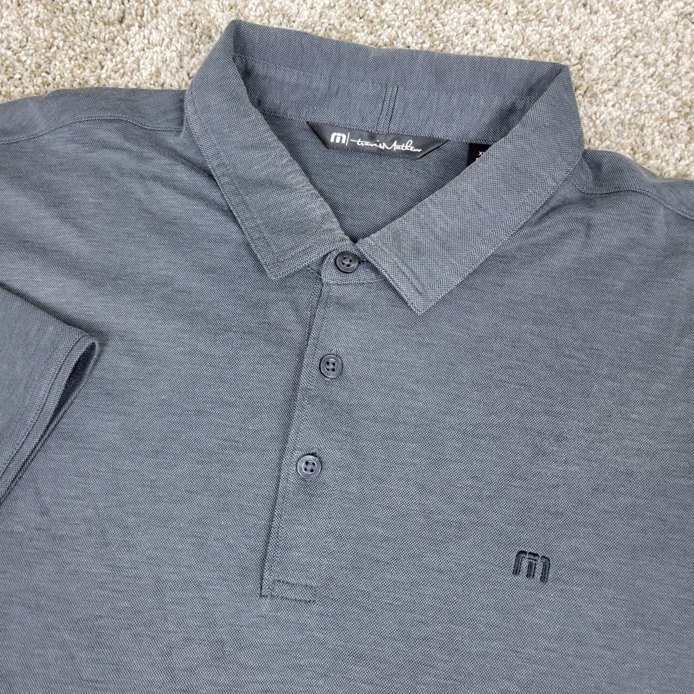 Travis Mathew Mens 2XL Solid Gray Performance Stretch Golf Polo Short Sleeve